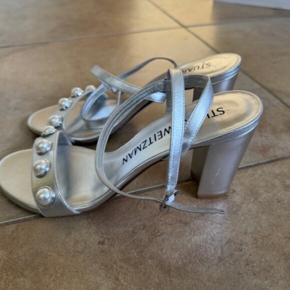 Stuart Weitzman Nearly Bare Portia Sandal Sz 8.5 - Picture 4 of 5